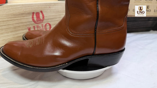 Armando's Boot Co. Handmade Texas Flag Boots — Cognac Calfskin — Size 9.5 - Image 2