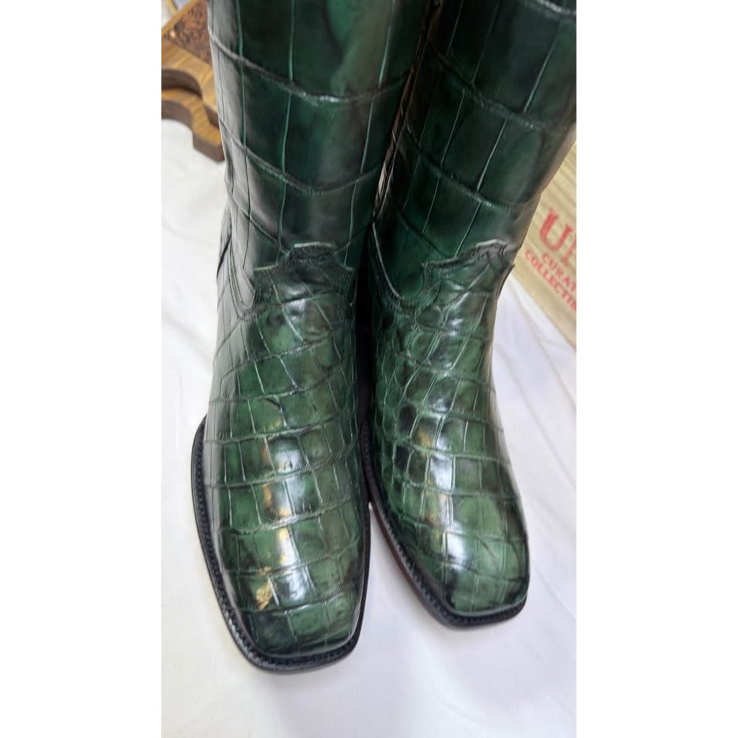 Handmade Full Crocodile Boot Set – Size 11.5D