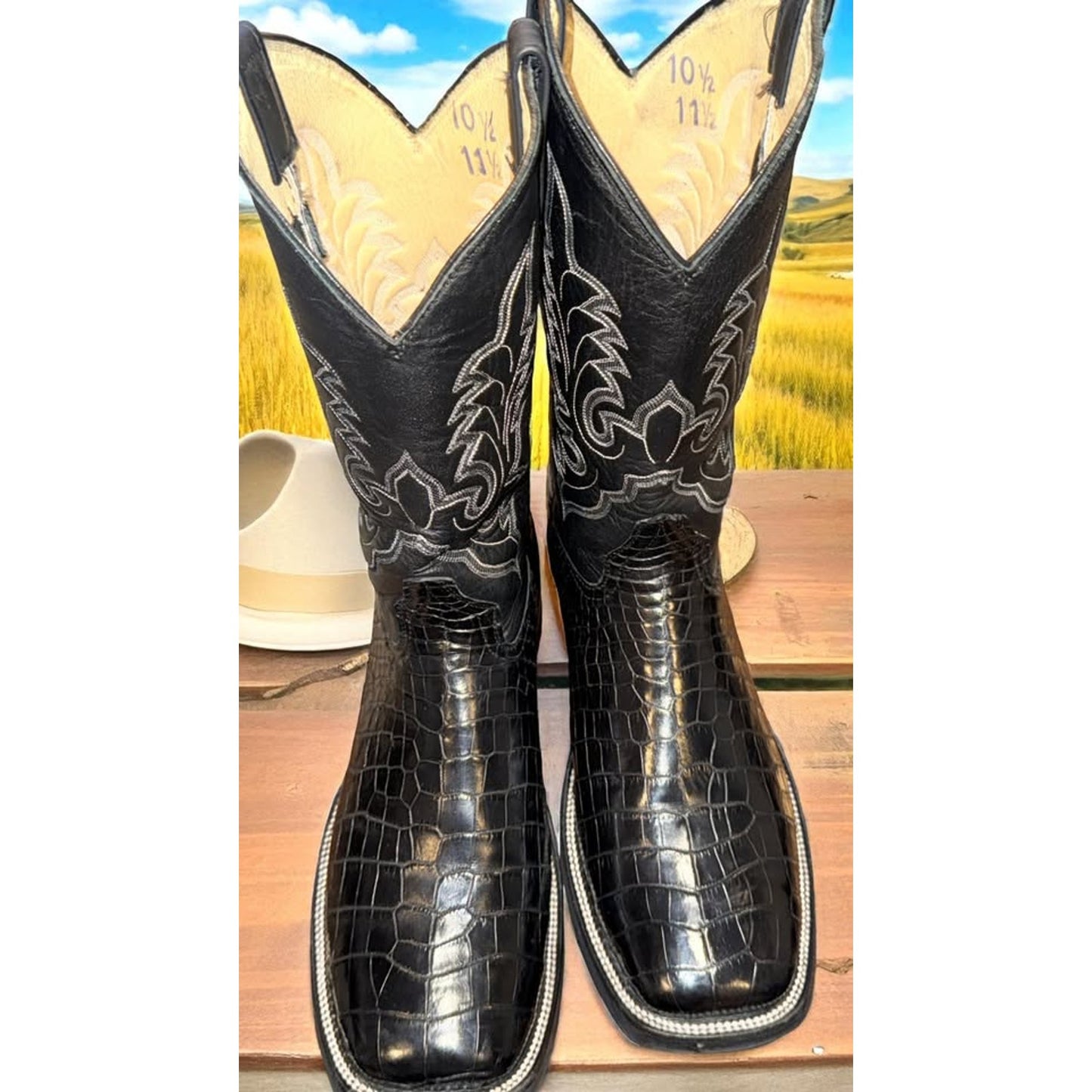 🐊🐊Crocodile Belly Boots - Handmade Custom-11.5