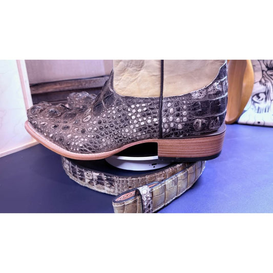 Vaccari Natural Alligator Boots + Matching Belt β 10.5E π