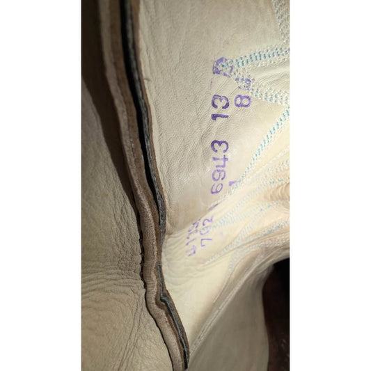 DAN POST GENUINE AMERICAN BISON LEATHER WESTERN BOOTS — SIZE 13D