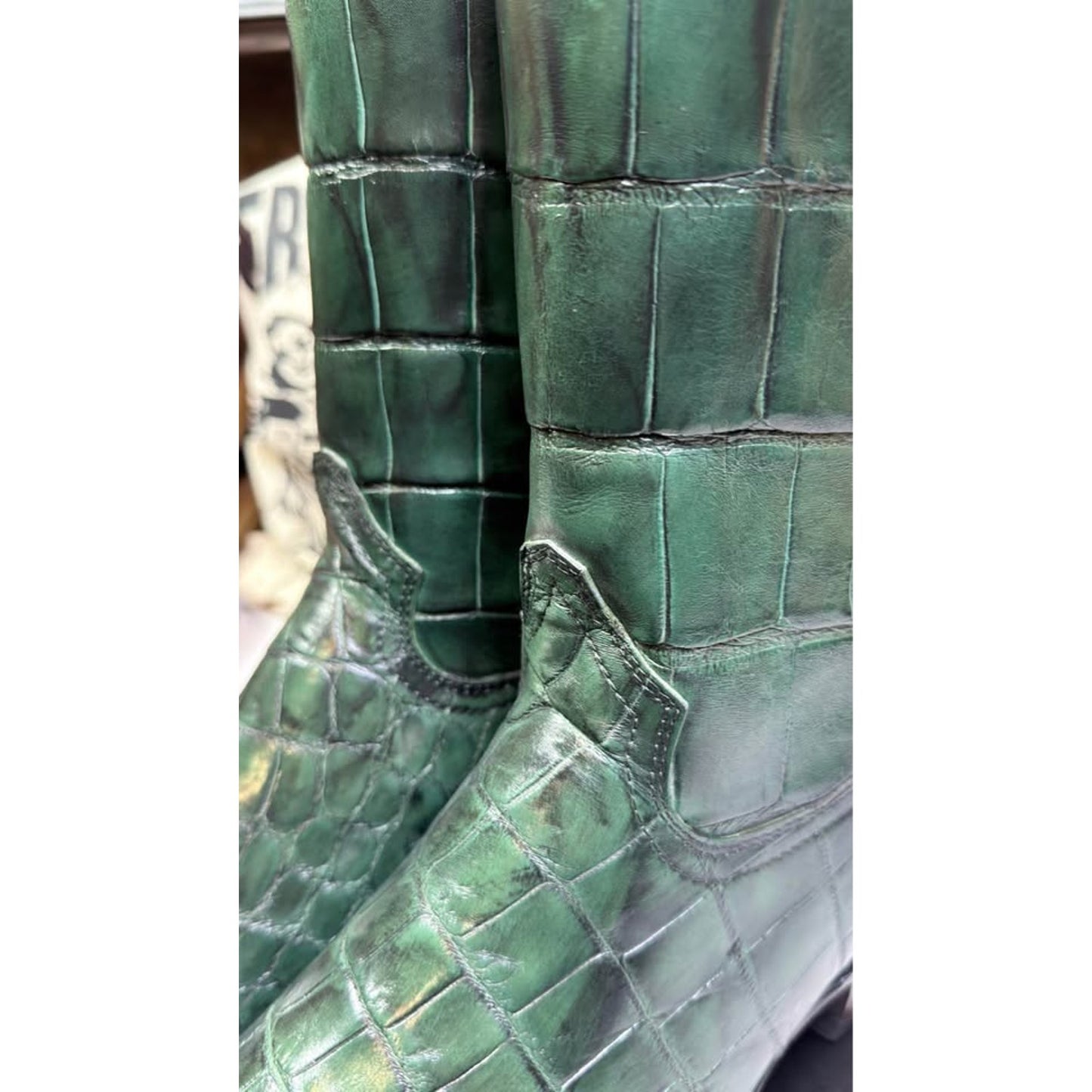 Handmade Full Crocodile Boot Set – Size 11.5D