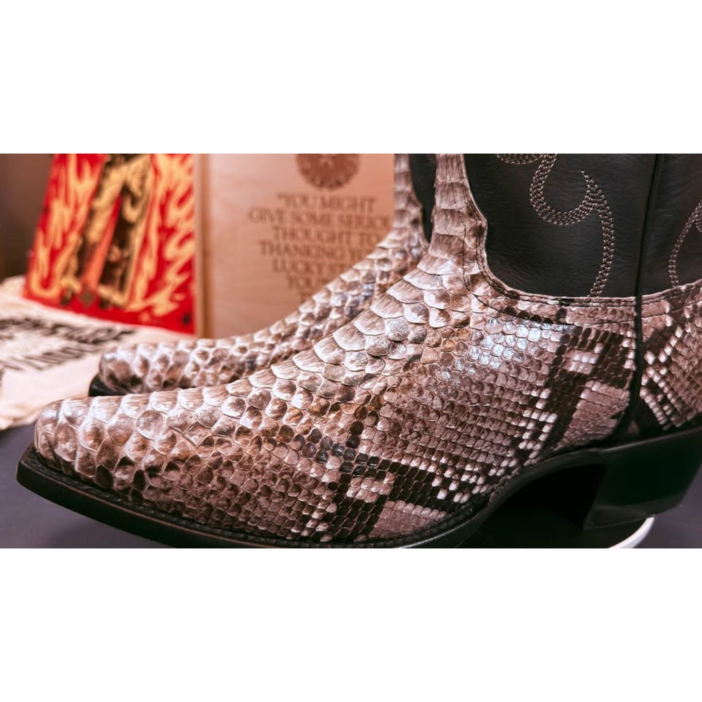 Genuine Python Western Boots - NEW- 10.5D