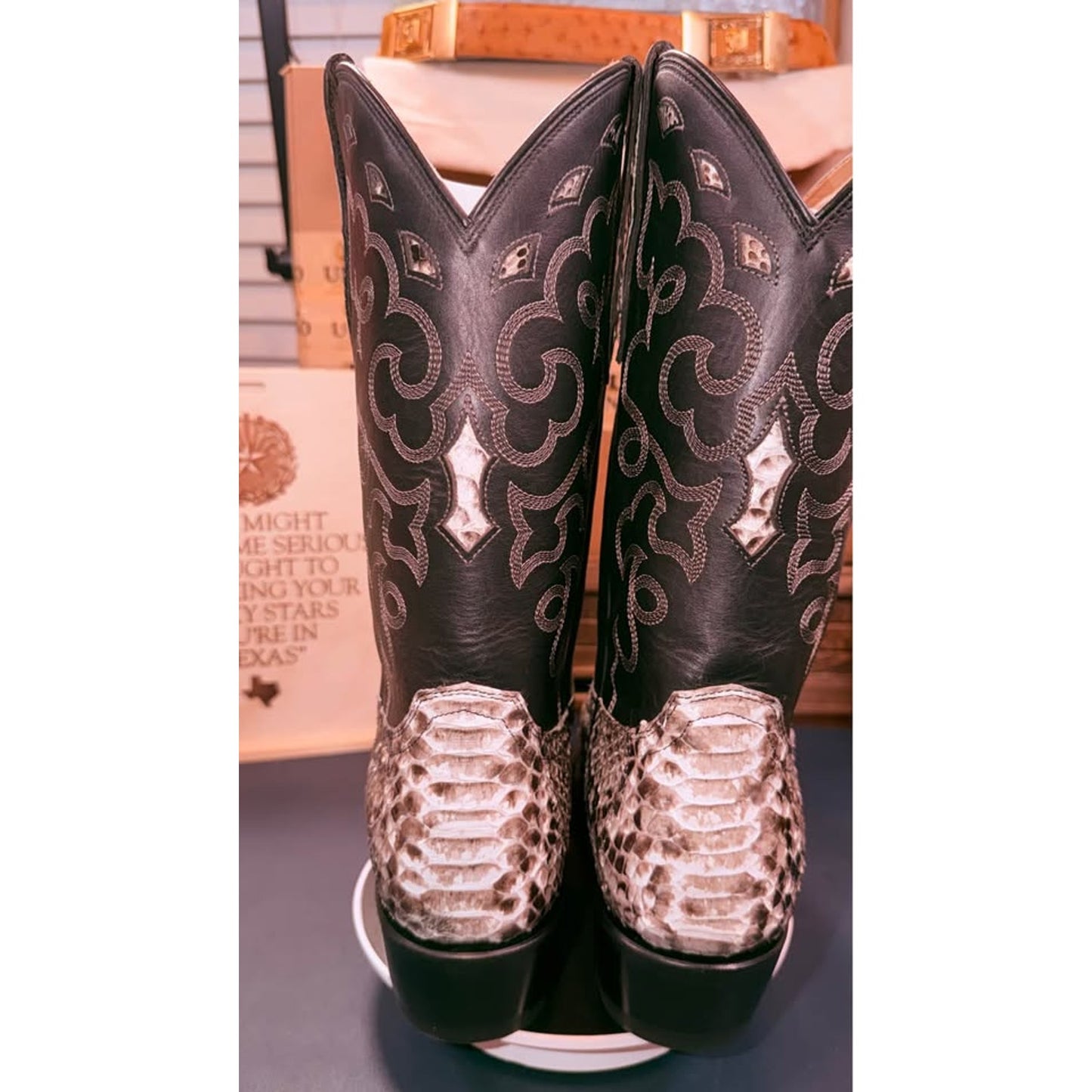 Genuine Python Western Boots - NEW- 10.5D