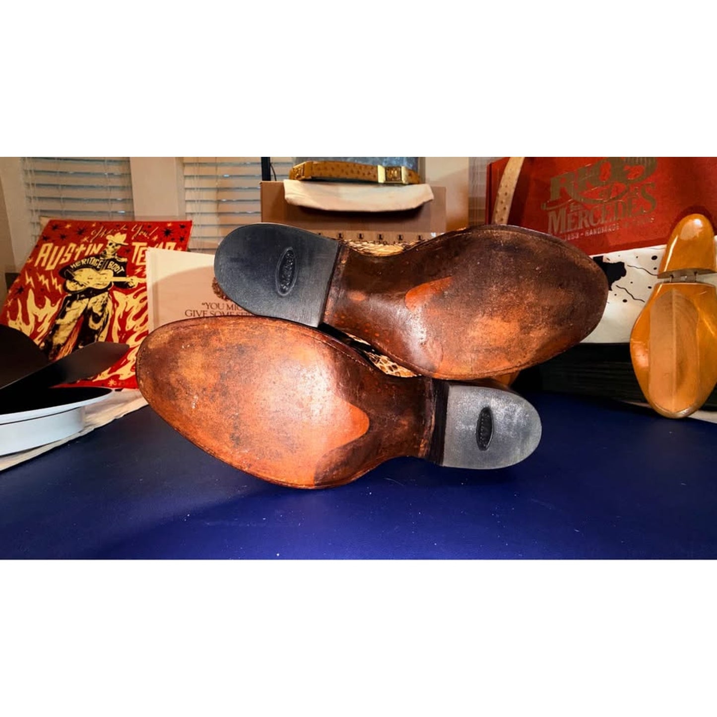 🐍 Mercedes Handmade Full Burmese Python Western Boots – Size 10.5 | Brought to you by Uno Boots