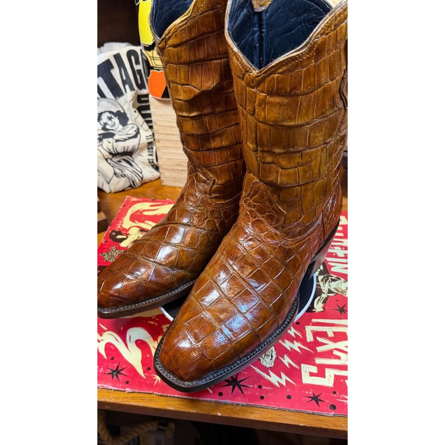 🐊 CUSTOM HANDMADE FULL ALLIGATOR WESTERN BOOTS — SIZE 10 / 10.5D