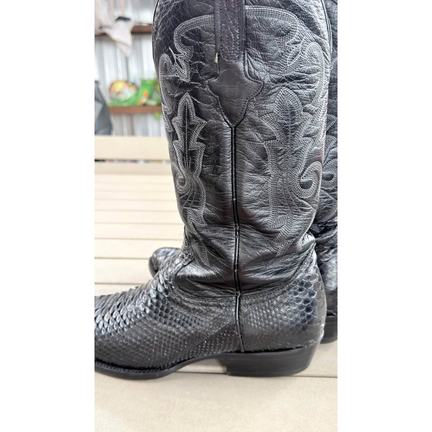 🐍VINTAGE CUADRA GENUINE PYTHON BOOTS — BLACK | SIZE 10.5 USA