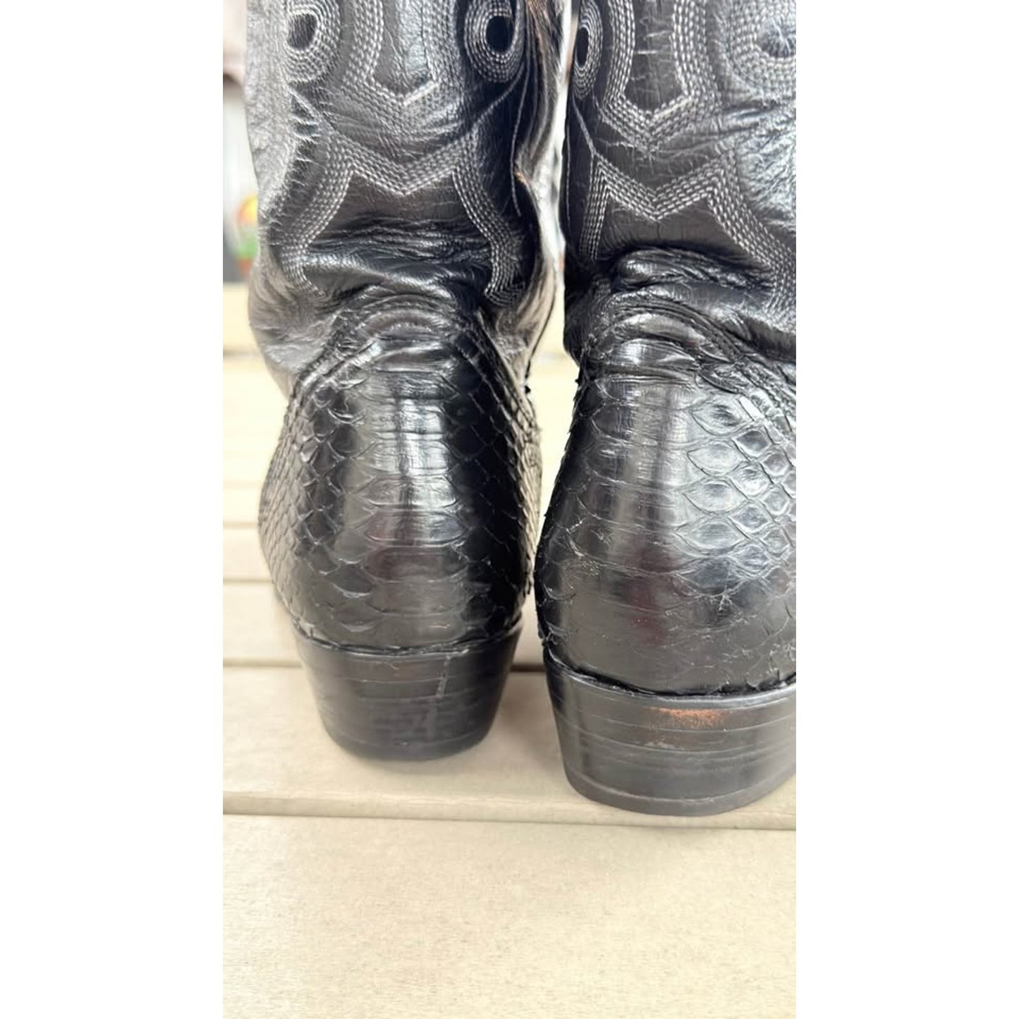 🐍VINTAGE CUADRA GENUINE PYTHON BOOTS — BLACK | SIZE 10.5 USA