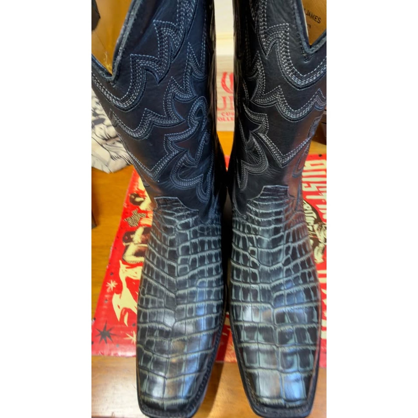 🐊 CODY JAMES GENUINE CAIMAN BELLY WESTERN BOOTS — SIZE 12D