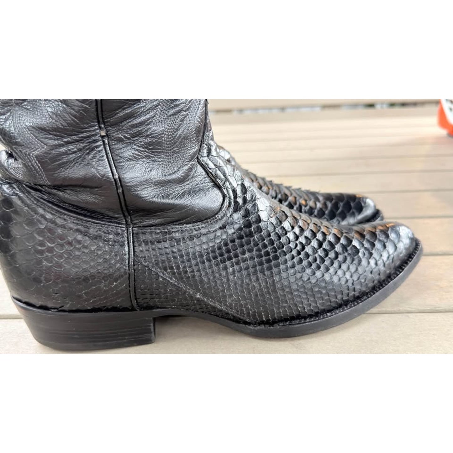 🐍VINTAGE CUADRA GENUINE PYTHON BOOTS — BLACK | SIZE 10.5 USA