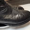 Tony Lama Smooth Ostrich Boots — Black with Silver Flame Embroidery — Size 10.5 D — Used, Excellent - Image 1