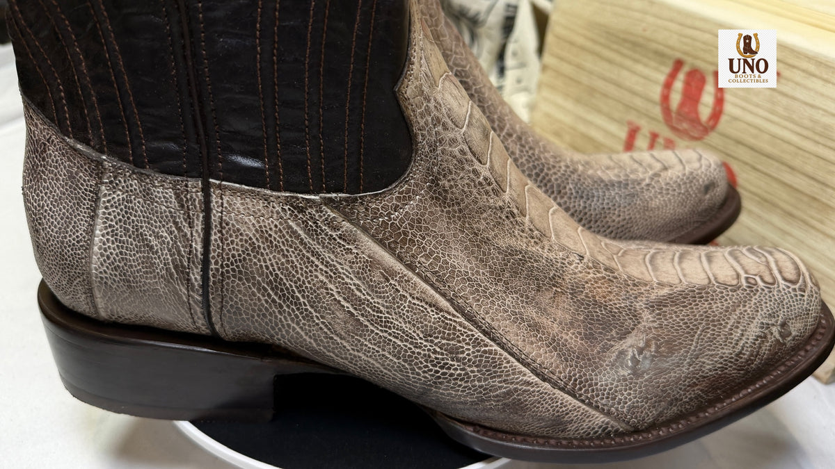 Men’s Genuine Ostrich Leg Cowboy Boots — Handmade El Paso TX — Size 9
