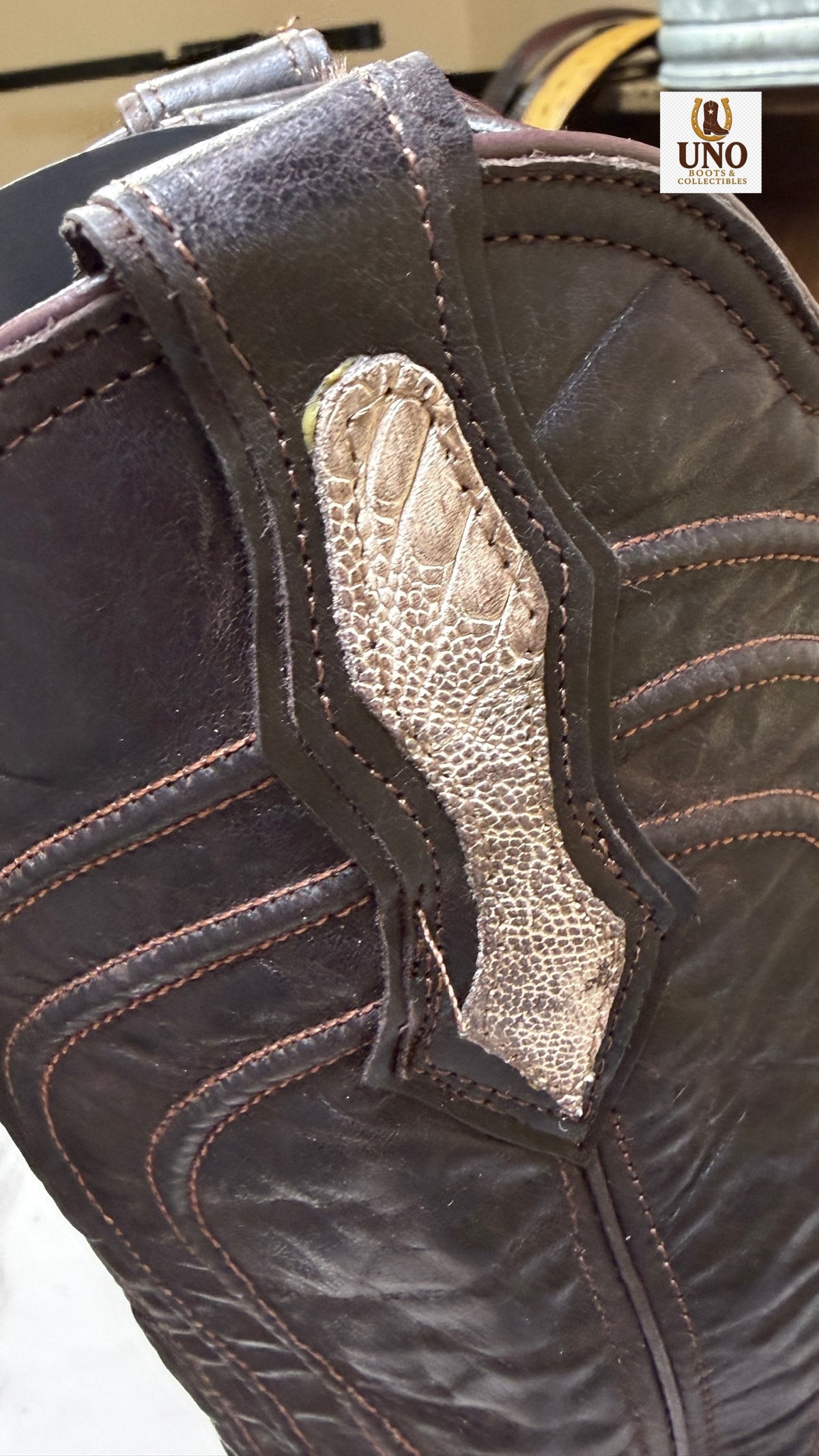 Men’s Genuine Ostrich Leg Cowboy Boots — Handmade El Paso TX — Size 9