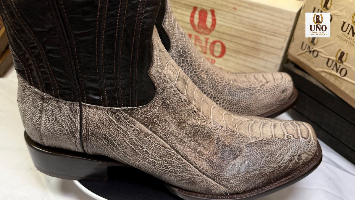 Men’s Genuine Ostrich Leg Cowboy Boots — Handmade El Paso TX — Size 9