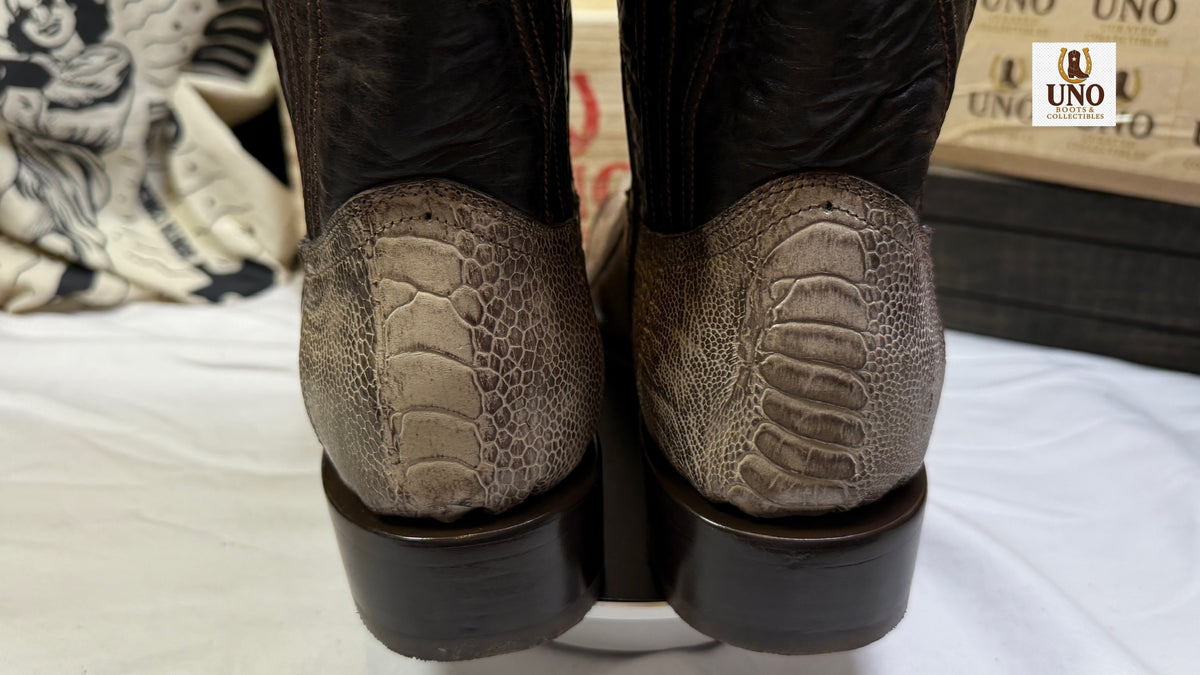 Men’s Genuine Ostrich Leg Cowboy Boots — Handmade El Paso TX — Size 9