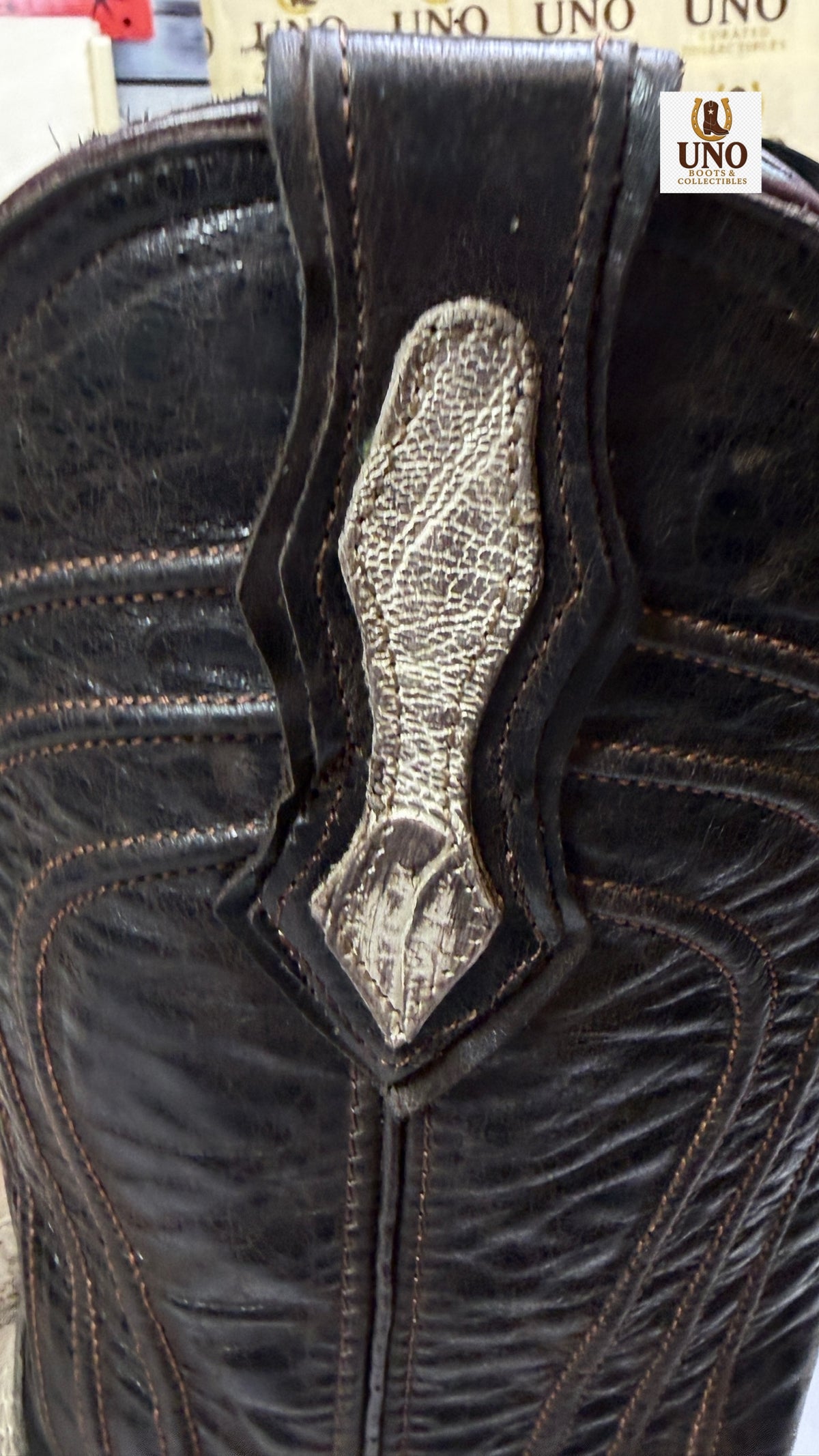 Men’s Genuine Ostrich Leg Cowboy Boots — Handmade El Paso TX — Size 9