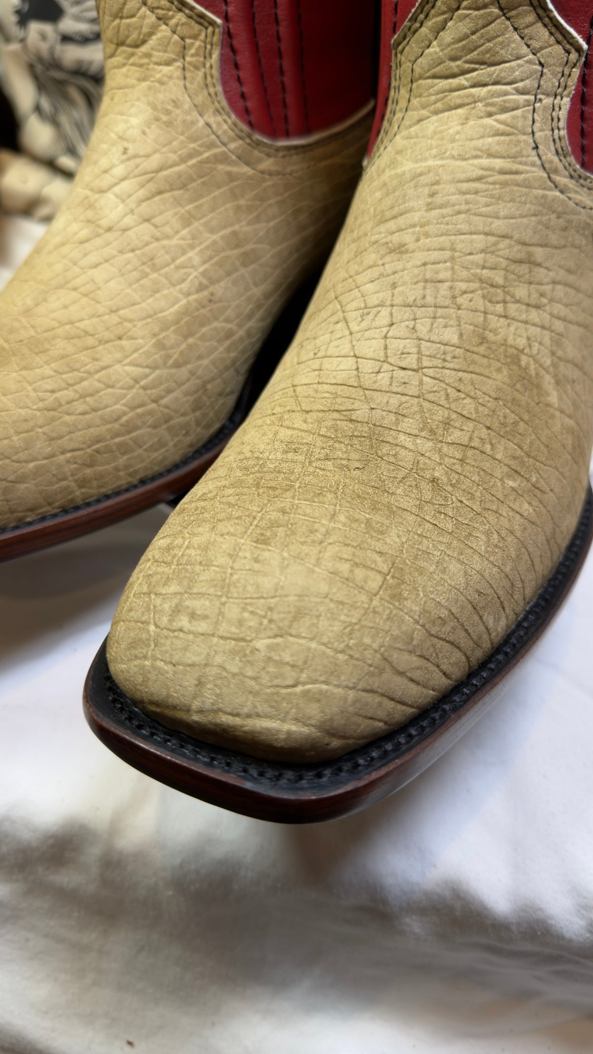 Genuine Hippopotamus Leather Cowboy Boots — Red Shaft — Handmade El Paso, TX — UNO Curated — 11.5 - Image 3