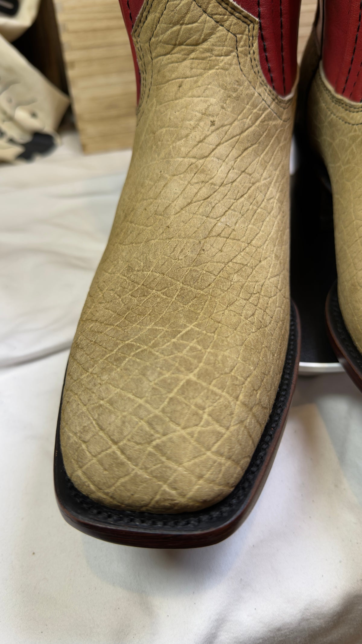 Genuine Hippopotamus Leather Cowboy Boots — Red Shaft — Handmade El Paso, TX — UNO Curated — 11.5 - Image 4