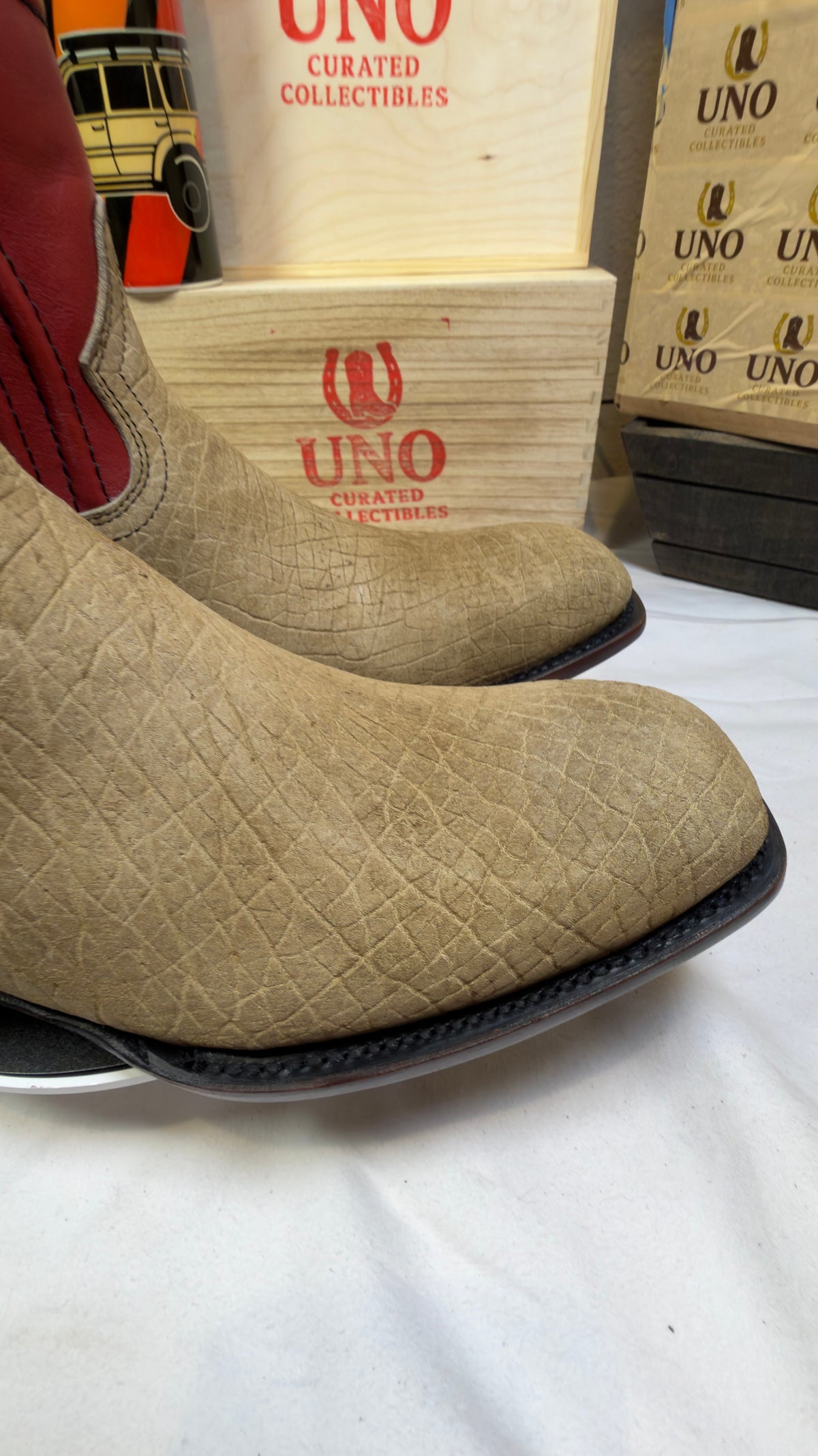 Genuine Hippopotamus Leather Cowboy Boots — Red Shaft — Handmade El Paso, TX — UNO Curated — 11.5 - Image 9