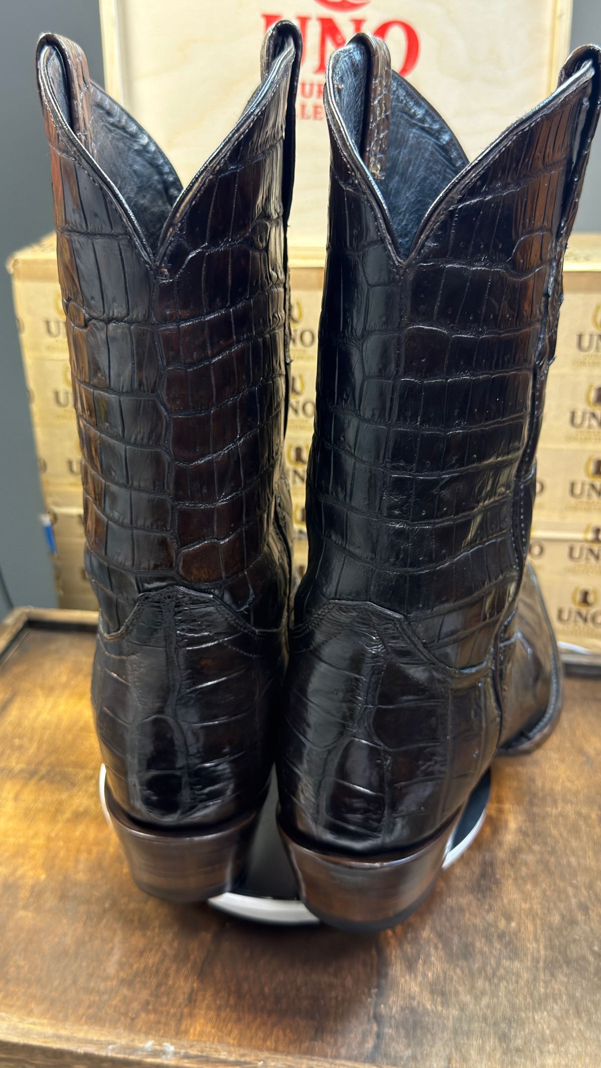 Exotic Full Crocodile Boots - Size 11.5D - Dark Chocolate - Image 14