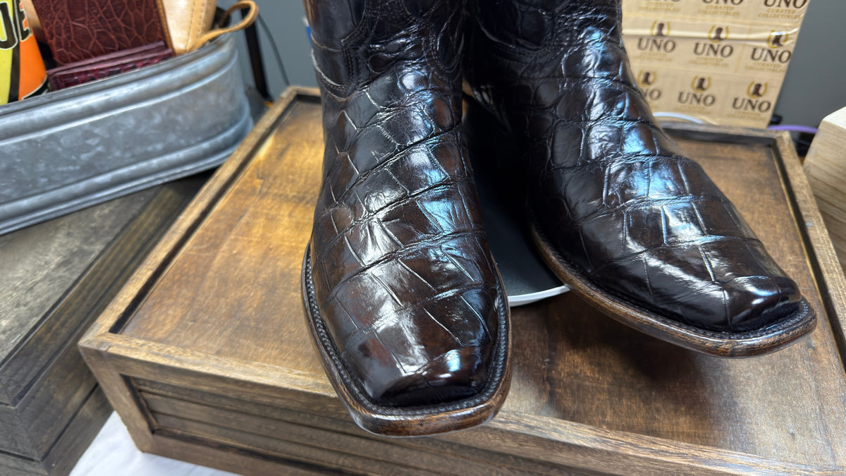 Exotic Full Crocodile Boots - Size 11.5D - Dark Chocolate - Image 15