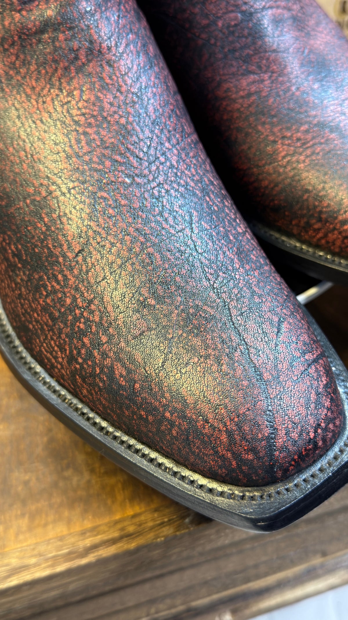 Exotic Giraffe Boots - Black Cherry - 11.5D - NEW - Image 1