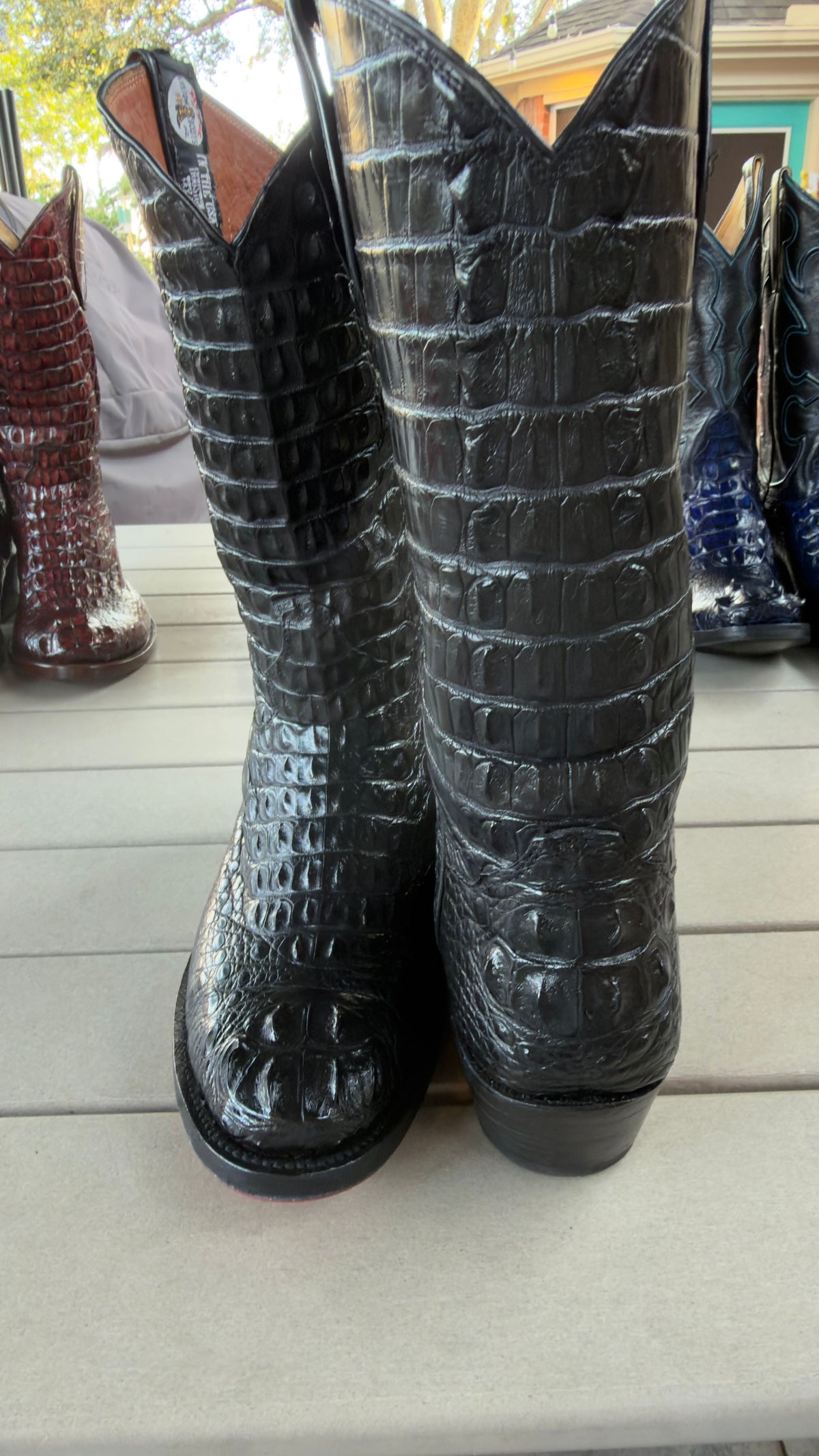 Meyer Custom Boots Houston – Full Black Crocodile Cowboy Boots – Men's 11 – Handmade USA, Rebuilt Soles - Image 15
