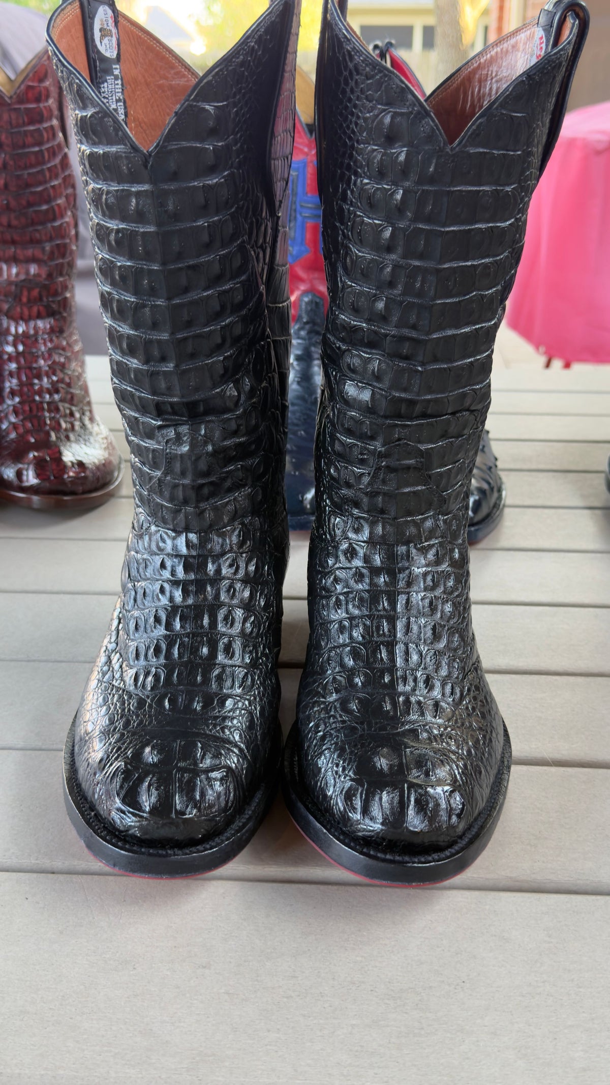 Meyer Custom Boots Houston – Full Black Crocodile Cowboy Boots – Men's 11 – Handmade USA, Rebuilt Soles - Image 19