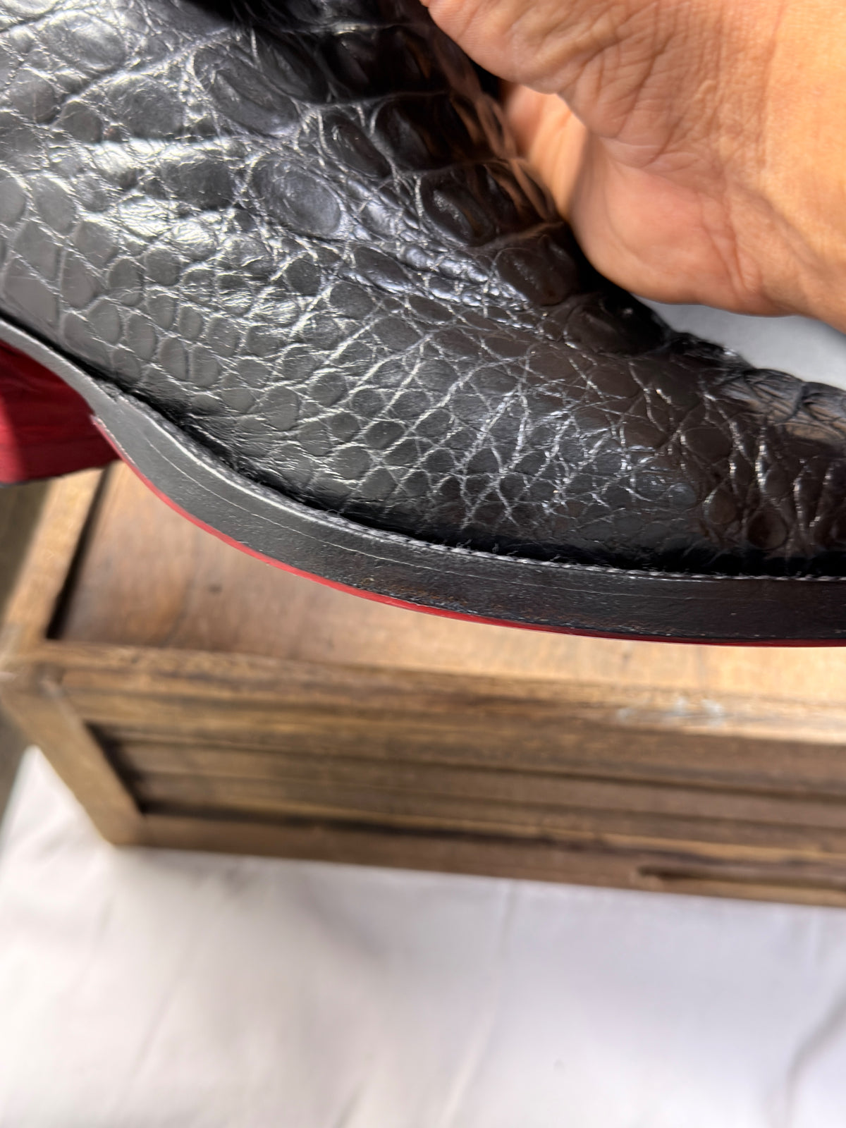Meyer Custom Boots Houston – Full Black Crocodile Cowboy Boots – Men's 11 – Handmade USA, Rebuilt Soles - Image 7