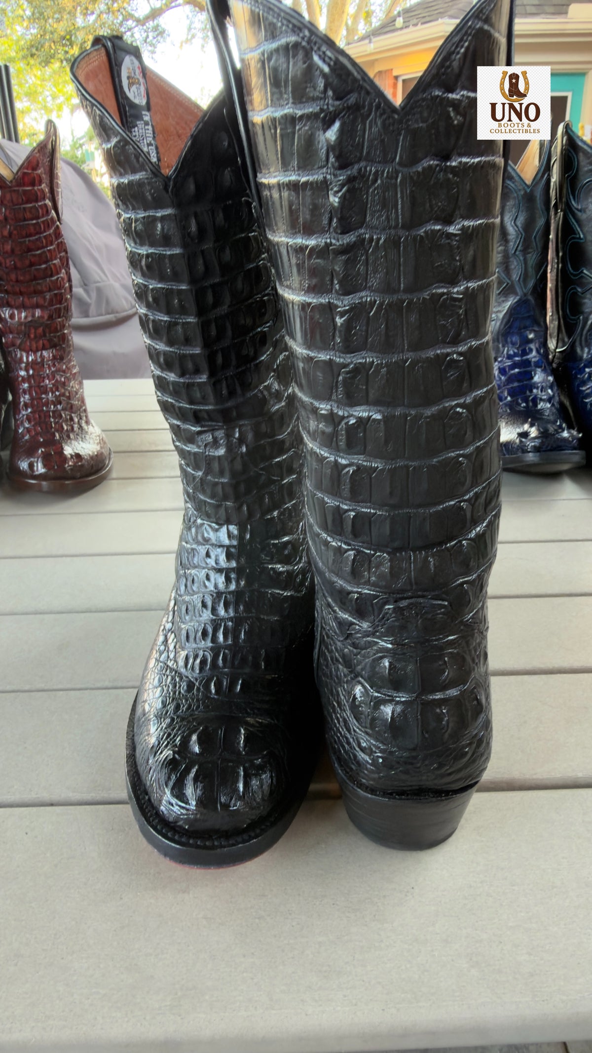 Meyer Custom Boots Houston – Full Black Crocodile Cowboy Boots – Men's 11 – Handmade USA, Rebuilt Soles - Image 14