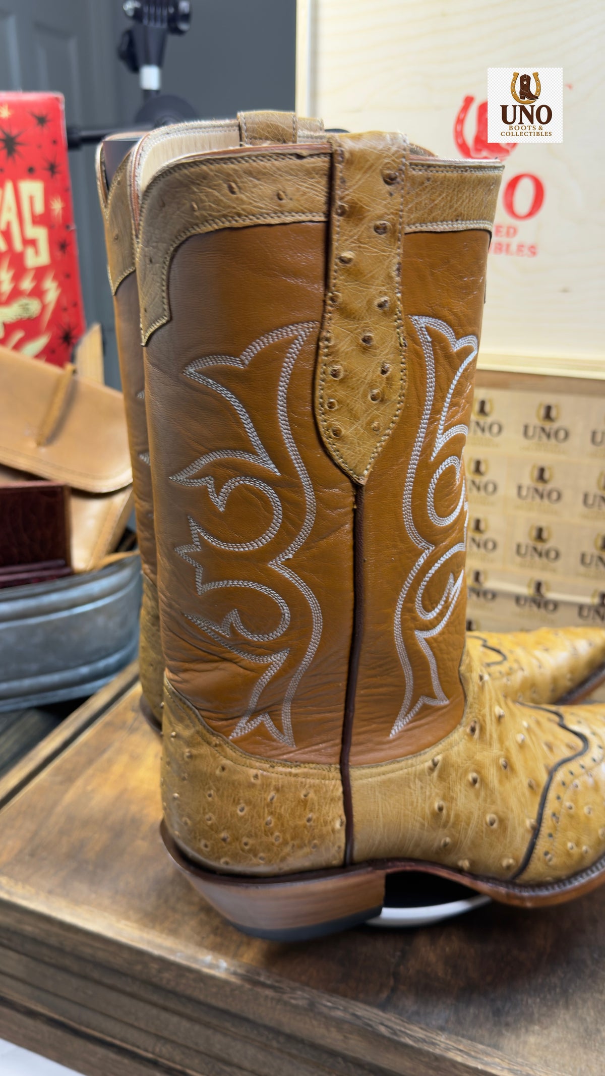 Full Quill Ostrich Wingtip Boots + Matching Belt Buttercup Snip Toe Men's 11.5E