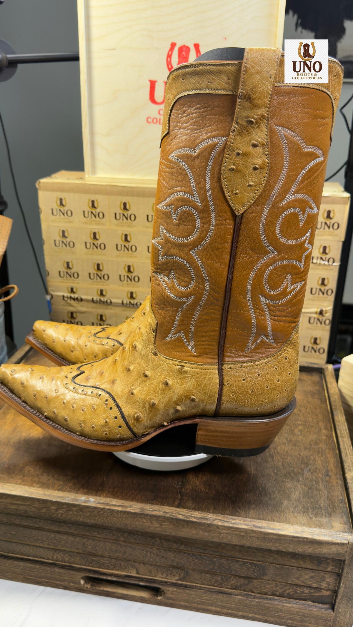 Full Quill Ostrich Wingtip Boots + Matching Belt Buttercup Snip Toe Men's 11.5E