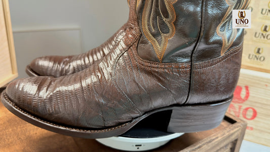 Exotic Tony Lama Brown Lizard Boots -10.5E - Image 1