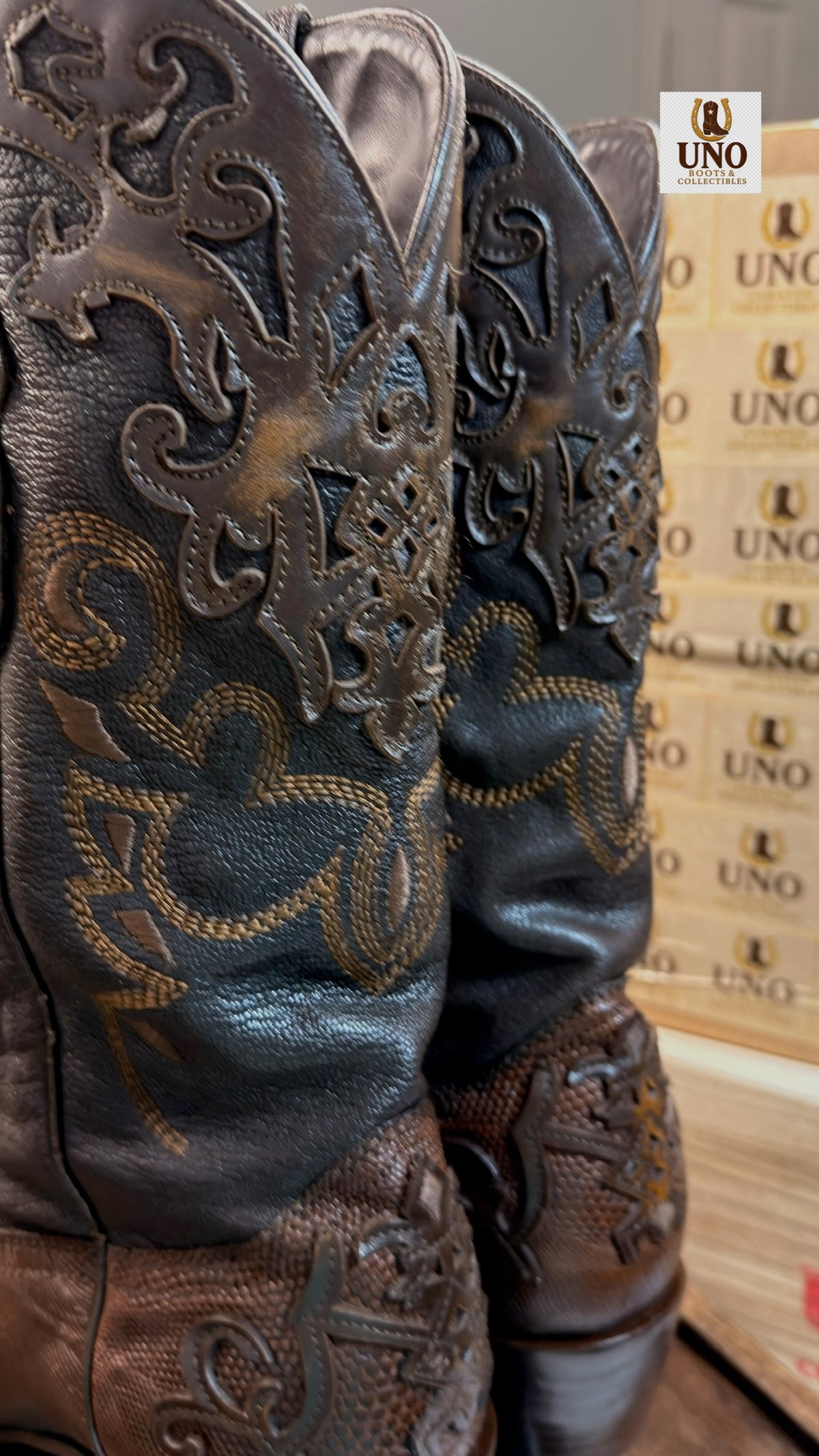Cuadra Teju Lizard Boots – with Overlay – Handmade in Mexico – Men's 10.5-11 (MX 8) – Brown - Image 5