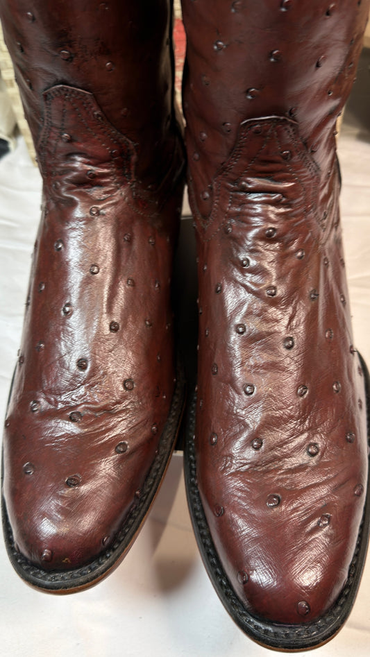 Full Quill Ostrich Boots — Handmade El Paso, TX — Size 11.5 D - Image 1