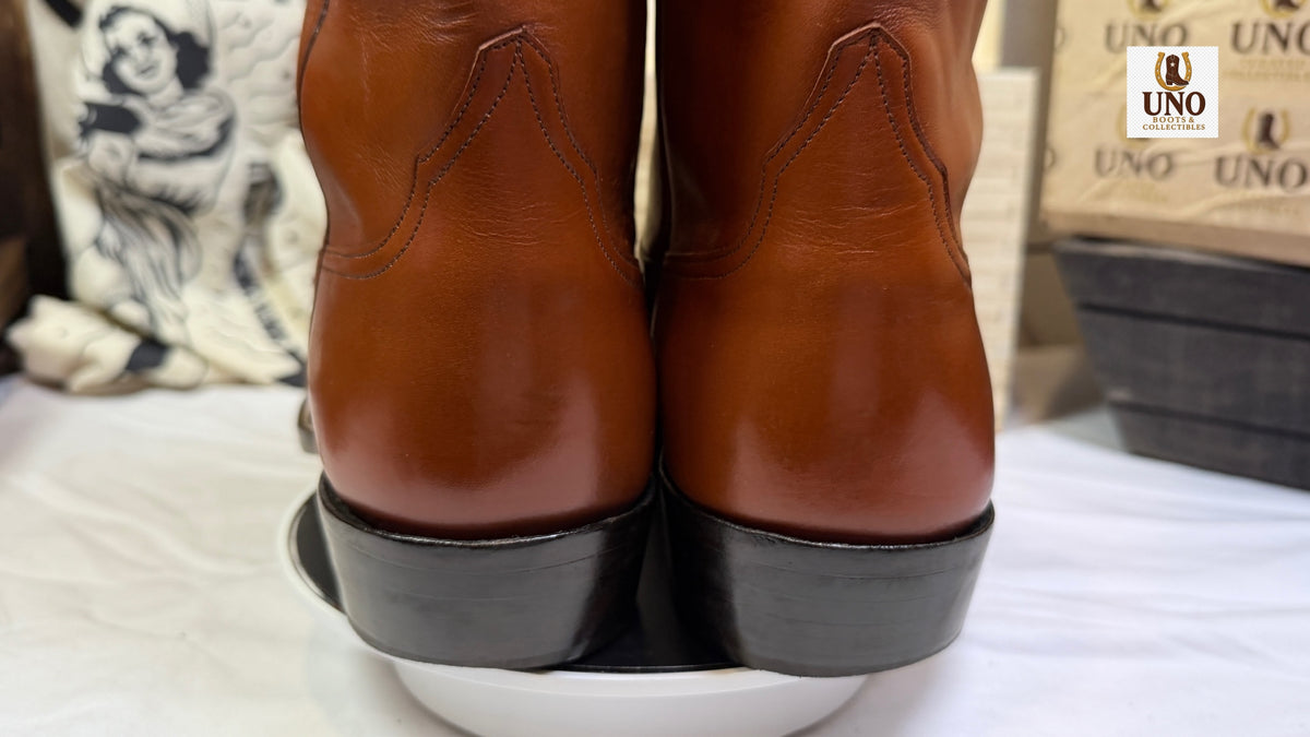 Armando's Boot Co. Handmade Texas Flag Boots — Cognac Calfskin — Size 9.5 - Image 11