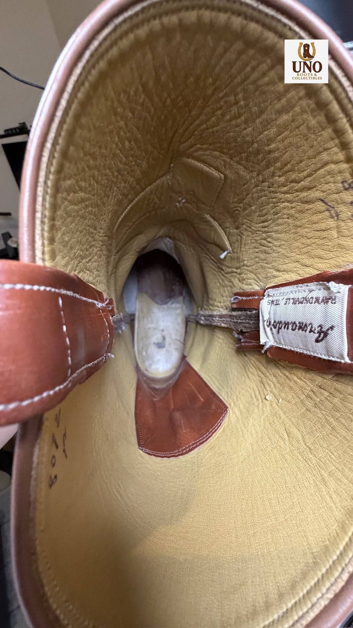 Armando's Boot Co. Handmade Texas Flag Boots — Cognac Calfskin — Size 9.5 - Image 9