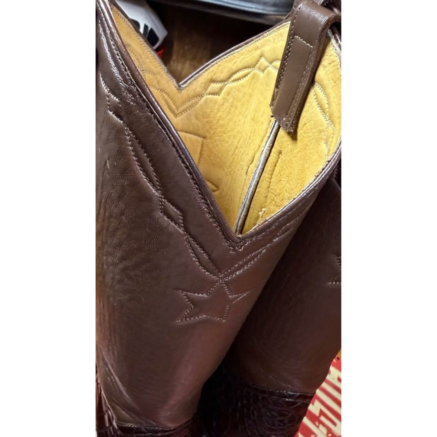 🐊CUSTOM HANDMADE AMERICAN ALLIGATOR BELLY BOOTS — CHOCOLATE BROWN | SIZE 11.5