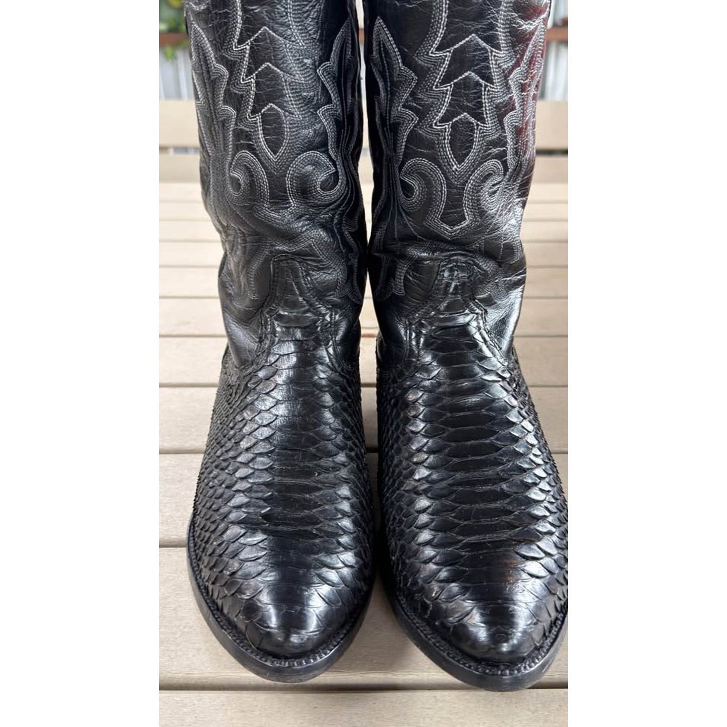 🐍VINTAGE CUADRA GENUINE PYTHON BOOTS — BLACK | SIZE 10.5 USA