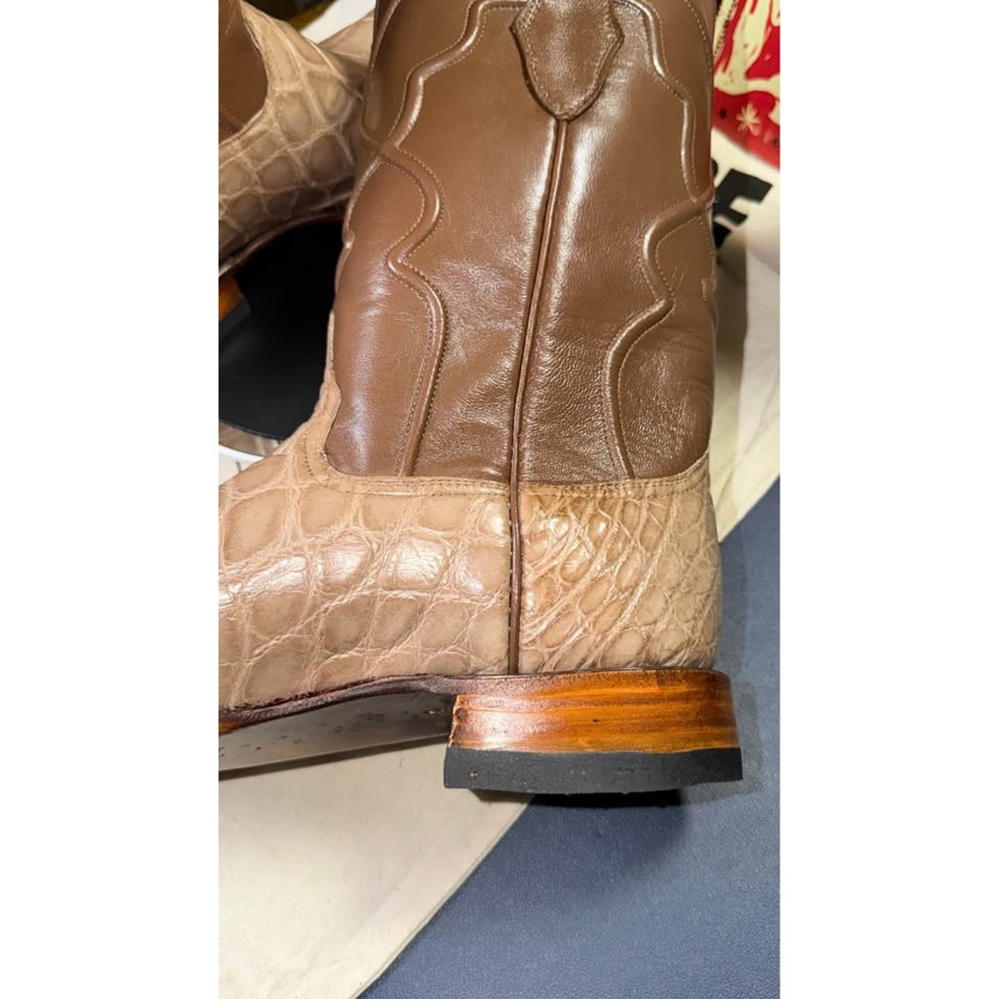 Handmade American Alligator Belly Boots – Size 11.5 – $625