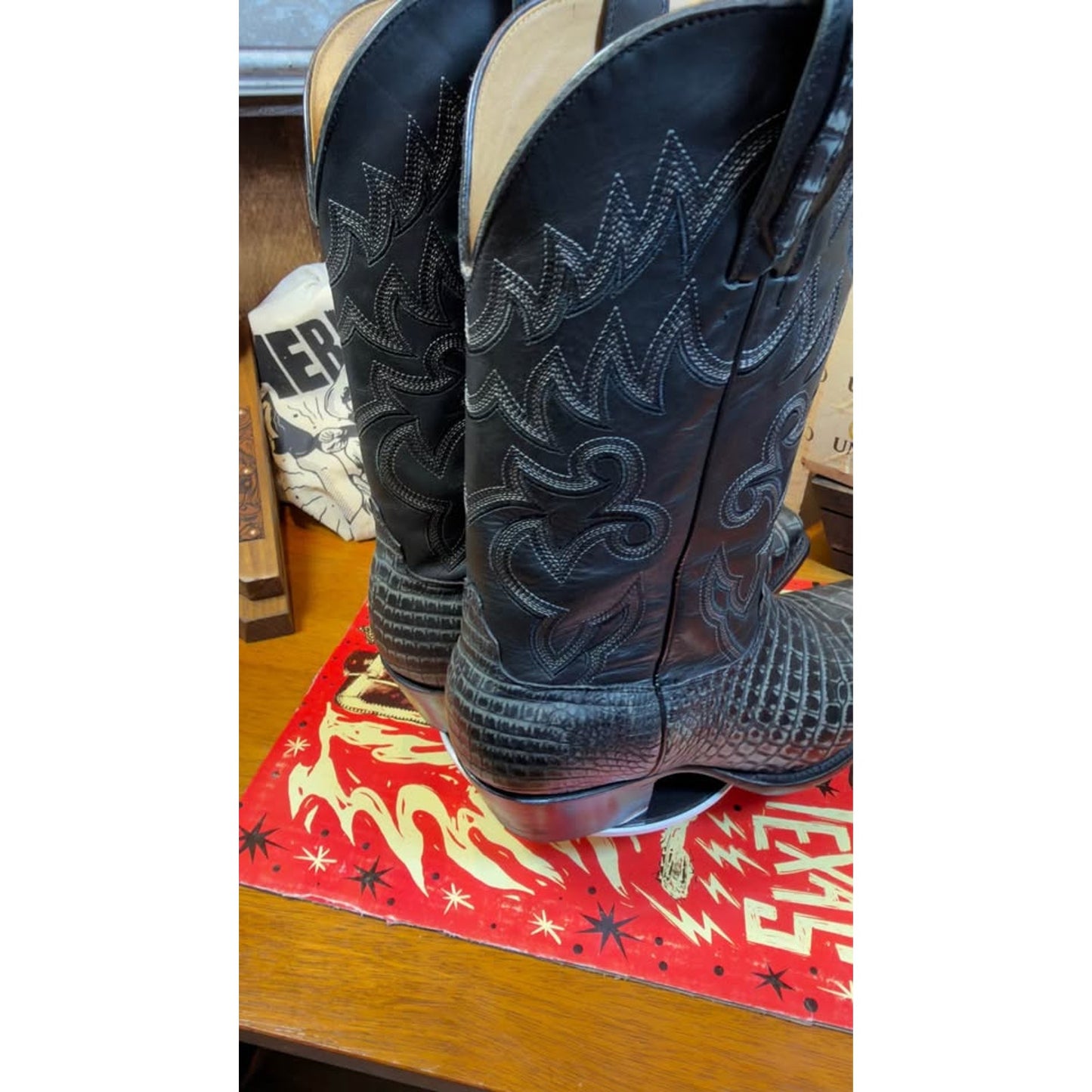 🐊 CODY JAMES GENUINE CAIMAN BELLY WESTERN BOOTS — SIZE 12D
