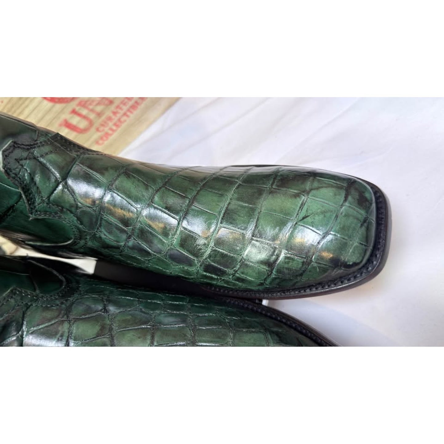 Handmade Full Crocodile Boot Set – Size 11.5D