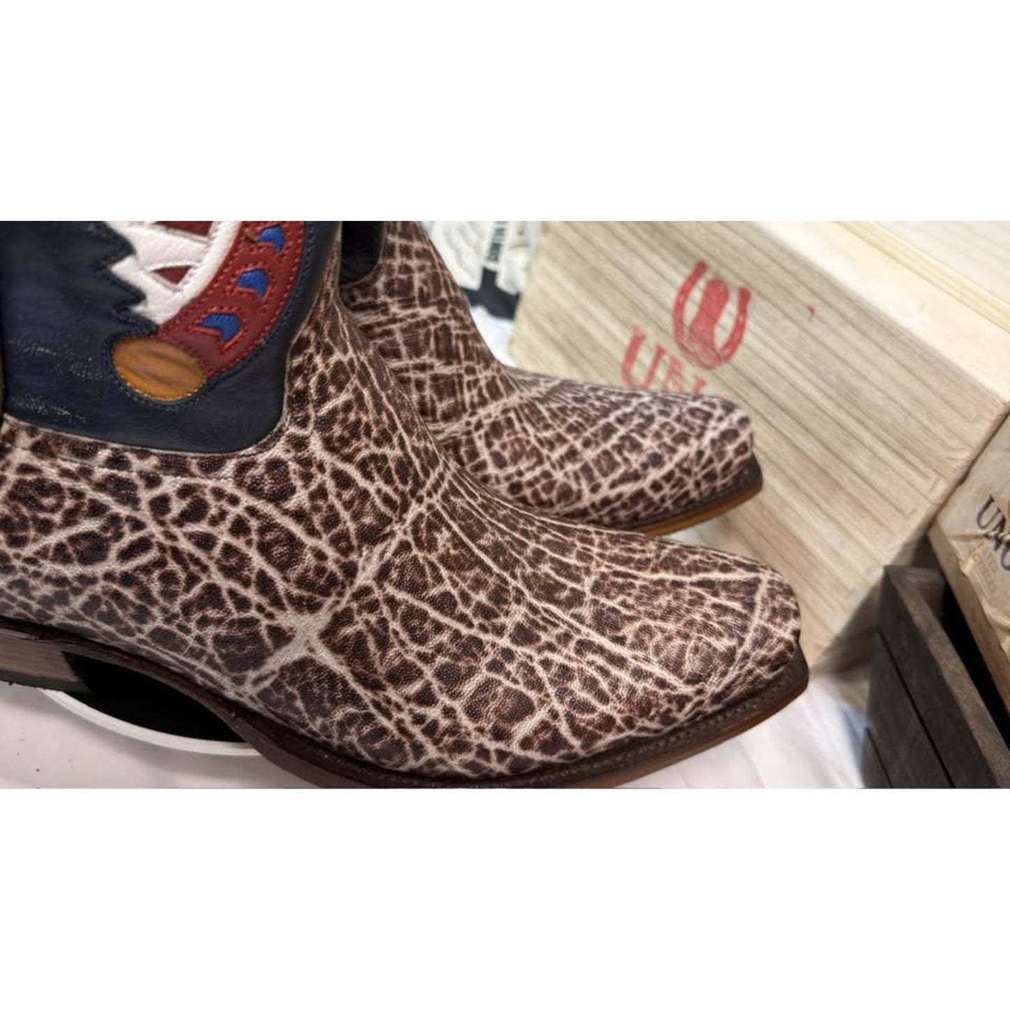 NEW Exotic Safari Elephant Boots size 12D- One of a kind shafts - Handmade in El Paso - $875