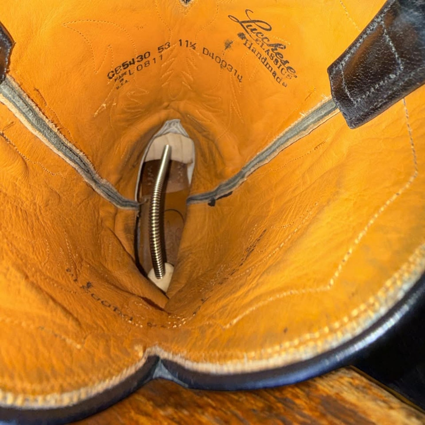 Lucchesse Randall Ostrich-Handmade Black 11.5D