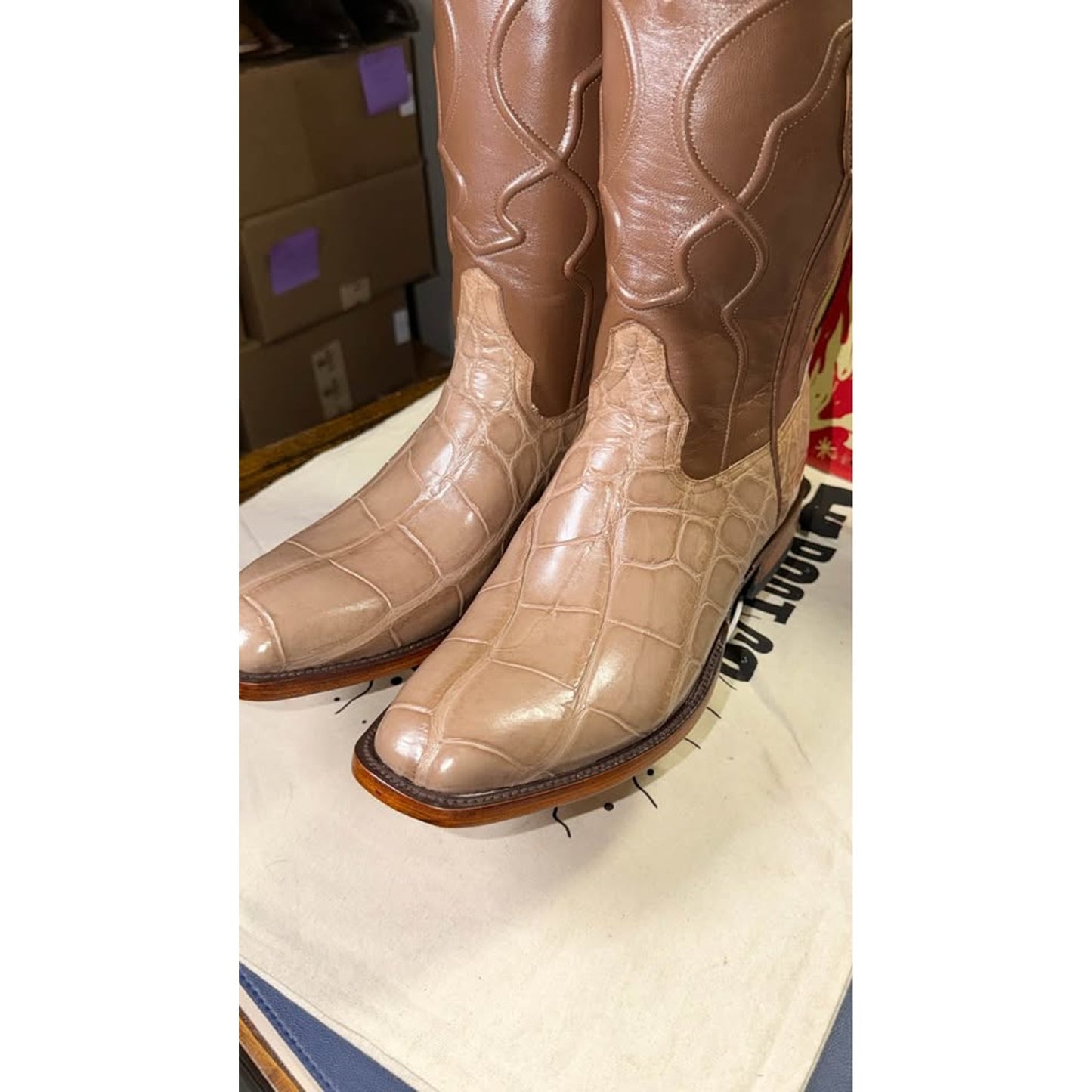Handmade American Alligator Belly Boots – Size 11.5 – $625