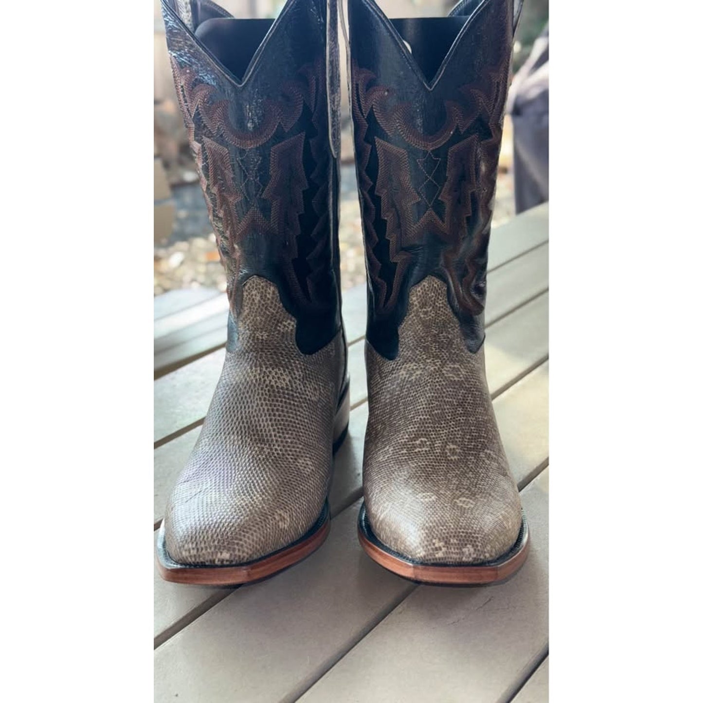Ring lizard exotic boots -11.5D - Handmade Custom