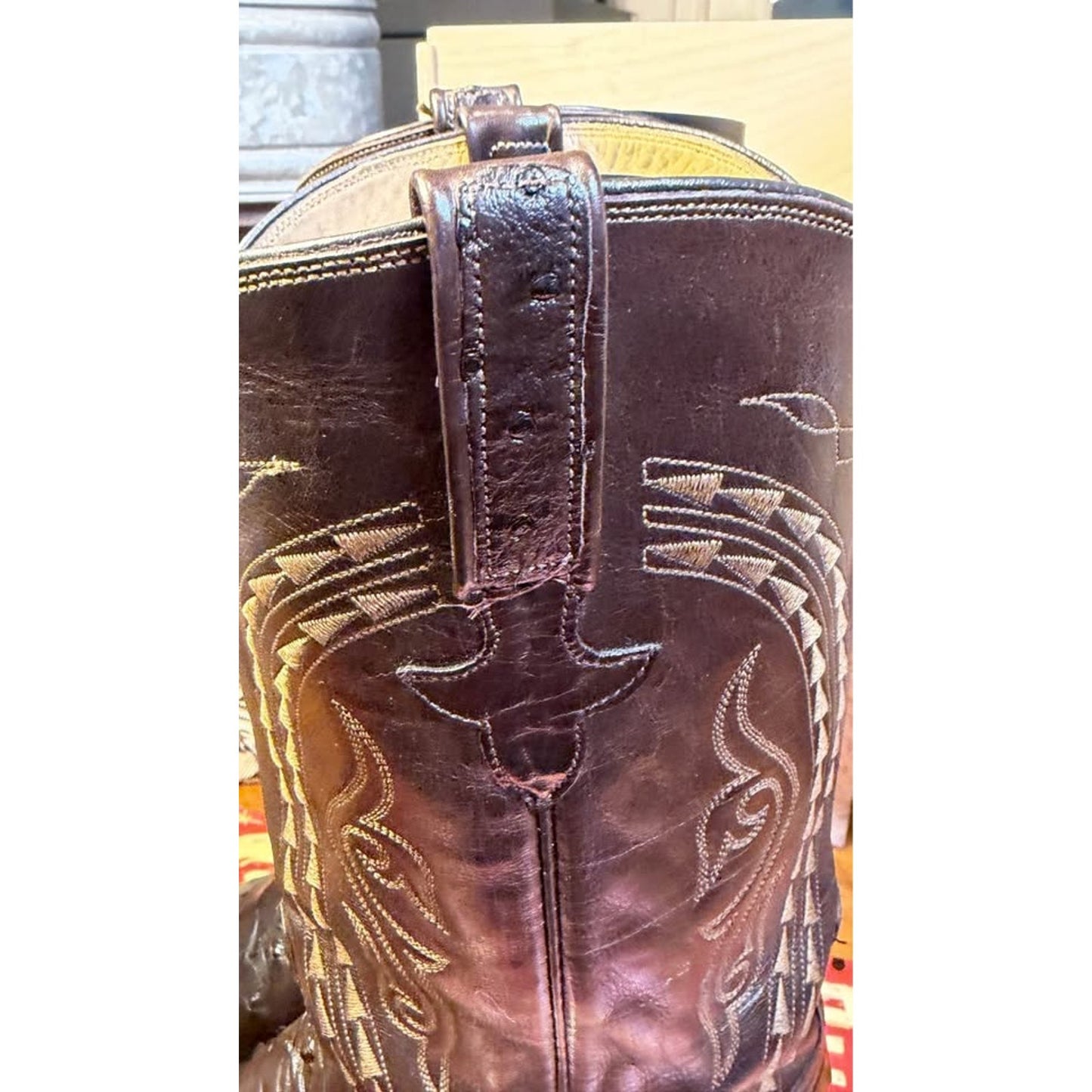 🐧LUCCHESE CLASSICS HANDMADE FULL QUILL OSTRICH BOOTS — DARK CHOCOLATE | SIZE 11 | MADE IN USA