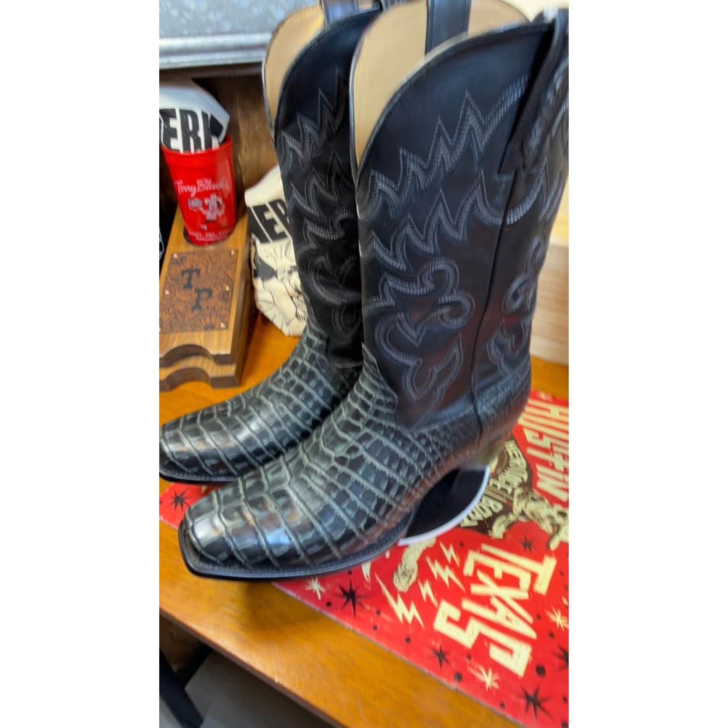 🐊 CODY JAMES GENUINE CAIMAN BELLY WESTERN BOOTS — SIZE 12D