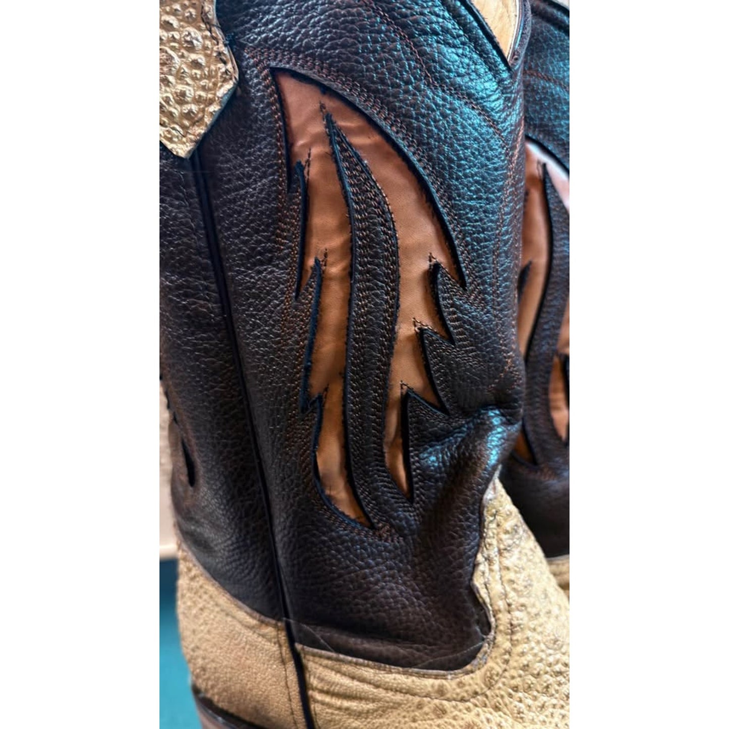 🐸 Custom Handmade African Bullfrog Western Boots – Size 11.5 | Brought to you by Uno Boots