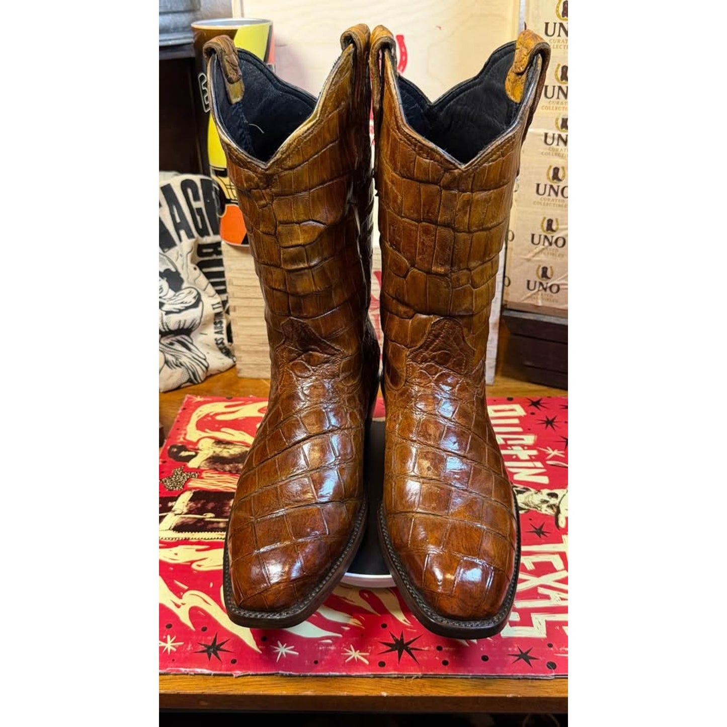 🐊 CUSTOM HANDMADE FULL ALLIGATOR WESTERN BOOTS — SIZE 10 / 10.5D